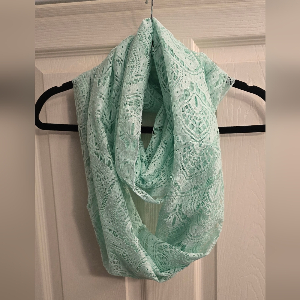 Mint Green Lace Infinity Scarf